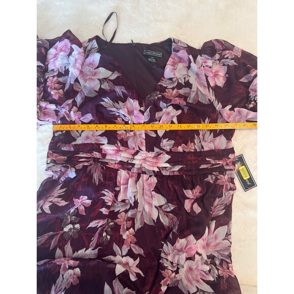 NWT Jessica Howard Burgundy Pink Floral Maxi Dress‎ 16W, WeddingElegant MSRP$169 - Picture 9 of 12